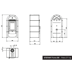 Poêle à bois avec four Stefany Forno BII - 13 Kw