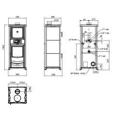 Poêle à bois bouilleur avec four TermoRossella Plus Forno DSA 4.0 - 11,1 Kw
