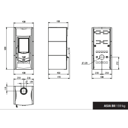 Poêle à bois Asia BII - 7 Kw